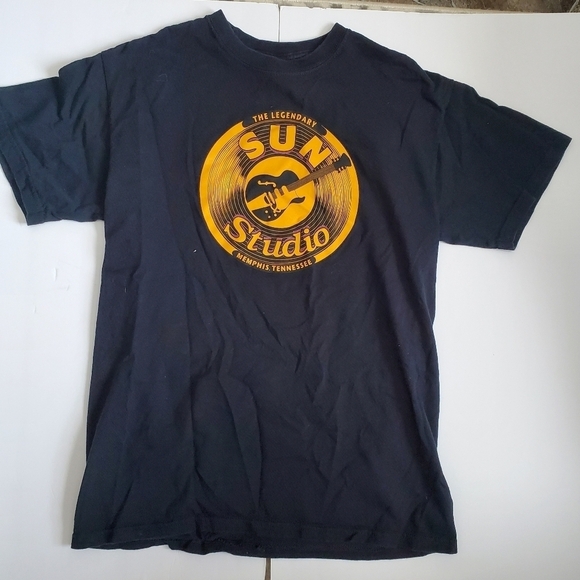 Gildan heavy cotton. Sun studio Memphis Tennessee. Sz med. Dark navy - Picture 1 of 4